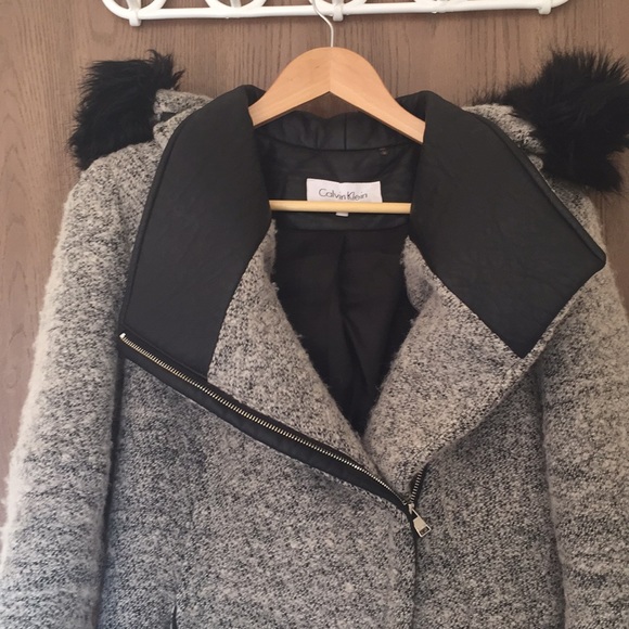 Calvin Klein hooded wool blend jacket - Picture 2 of 8